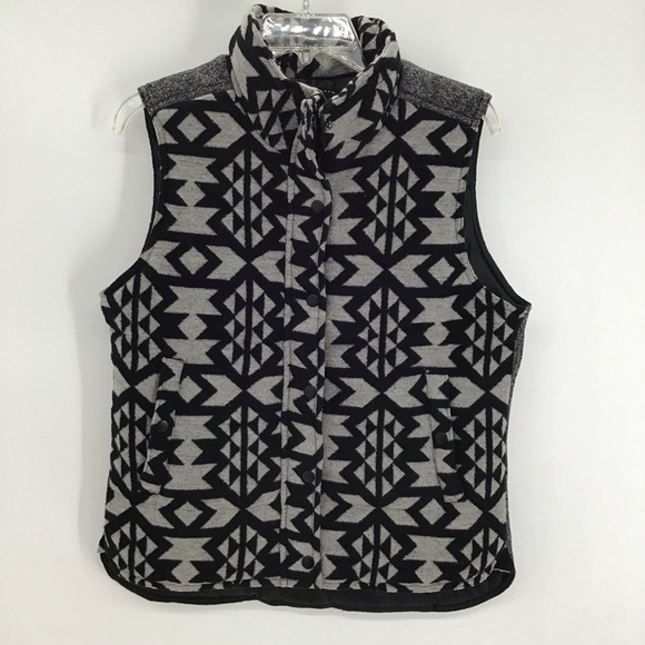 Staccato Women’s Southwestern Aztec Warm Riding Western Casual Blk/Gray Size L - Picture 1 of 9